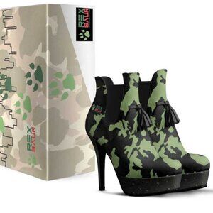 Limited Edition Camo TASSELS PLATFORM PUMP - FAWN